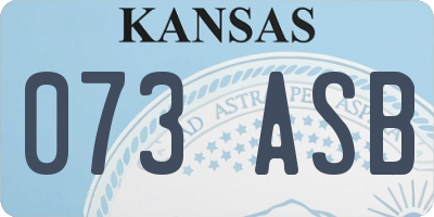 KS license plate 073ASB