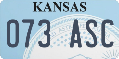 KS license plate 073ASC
