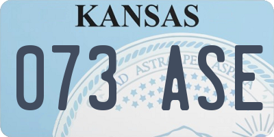 KS license plate 073ASE