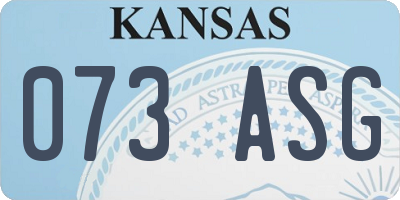 KS license plate 073ASG