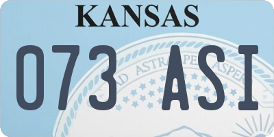 KS license plate 073ASI