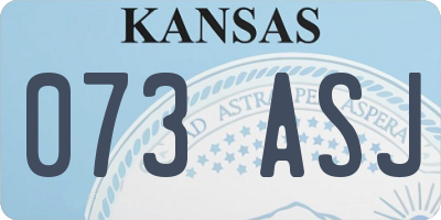 KS license plate 073ASJ