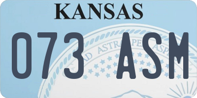 KS license plate 073ASM