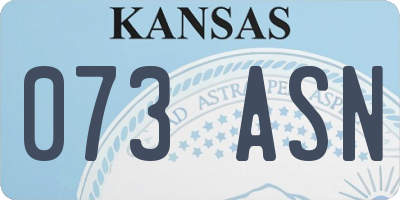 KS license plate 073ASN