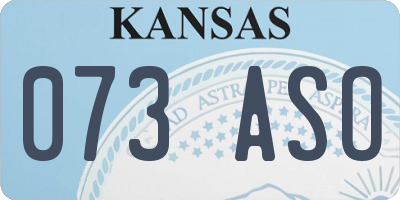 KS license plate 073ASO