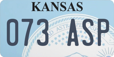 KS license plate 073ASP