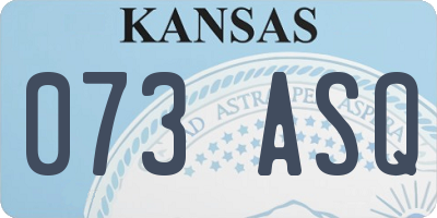 KS license plate 073ASQ