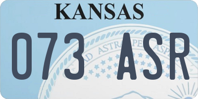 KS license plate 073ASR