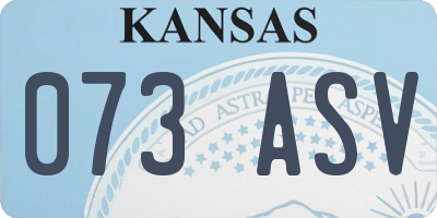 KS license plate 073ASV