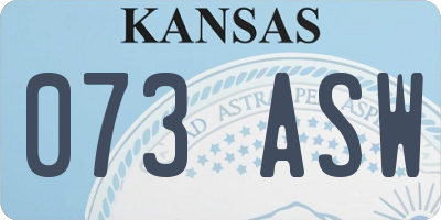 KS license plate 073ASW