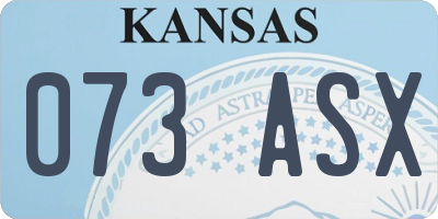 KS license plate 073ASX