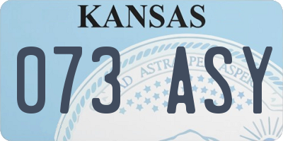 KS license plate 073ASY