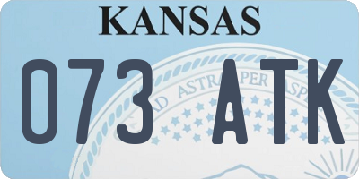 KS license plate 073ATK