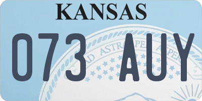KS license plate 073AUY