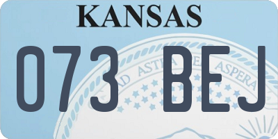 KS license plate 073BEJ