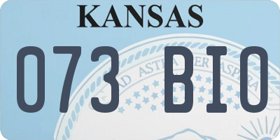 KS license plate 073BIO