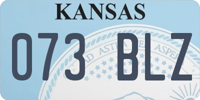 KS license plate 073BLZ