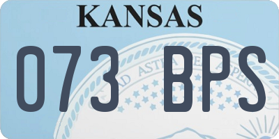 KS license plate 073BPS
