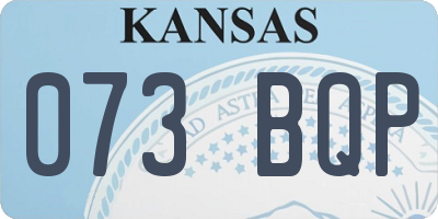 KS license plate 073BQP