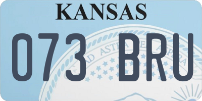 KS license plate 073BRU