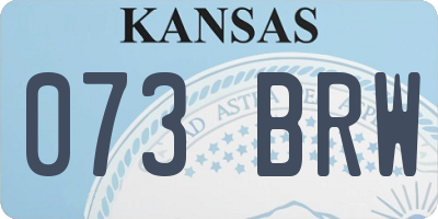KS license plate 073BRW