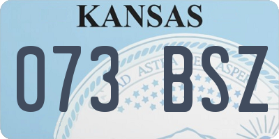KS license plate 073BSZ