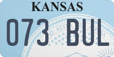 KS license plate 073BUL