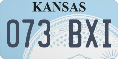 KS license plate 073BXI