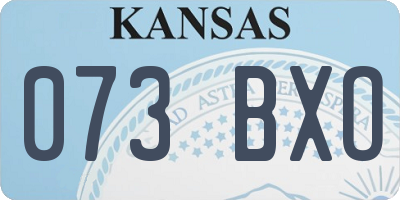KS license plate 073BXO