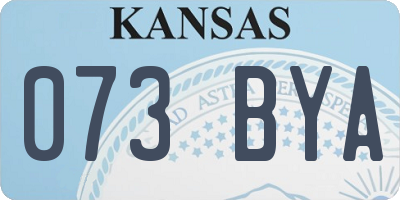 KS license plate 073BYA