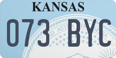KS license plate 073BYC