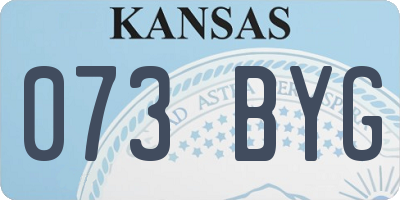 KS license plate 073BYG