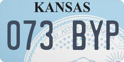 KS license plate 073BYP