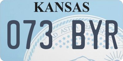 KS license plate 073BYR