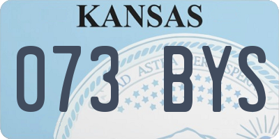 KS license plate 073BYS