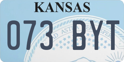 KS license plate 073BYT