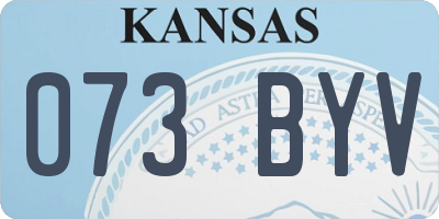 KS license plate 073BYV