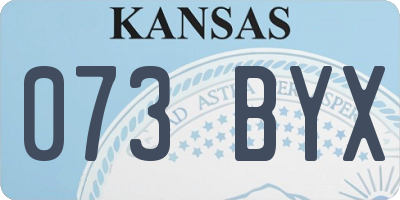 KS license plate 073BYX