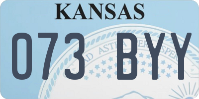 KS license plate 073BYY