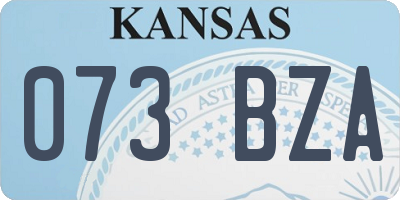 KS license plate 073BZA
