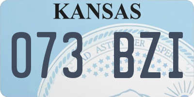 KS license plate 073BZI
