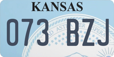 KS license plate 073BZJ