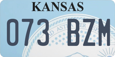 KS license plate 073BZM