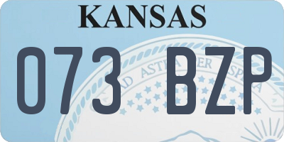 KS license plate 073BZP