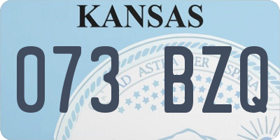 KS license plate 073BZQ