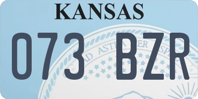 KS license plate 073BZR