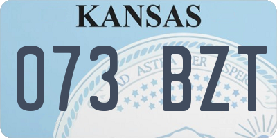 KS license plate 073BZT