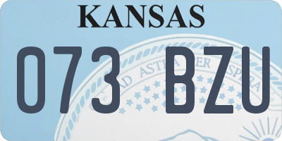 KS license plate 073BZU