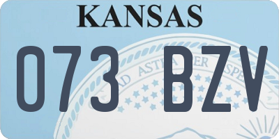 KS license plate 073BZV