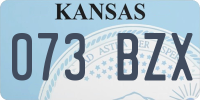 KS license plate 073BZX